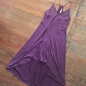 Maroon Lush High Low Midi Dress